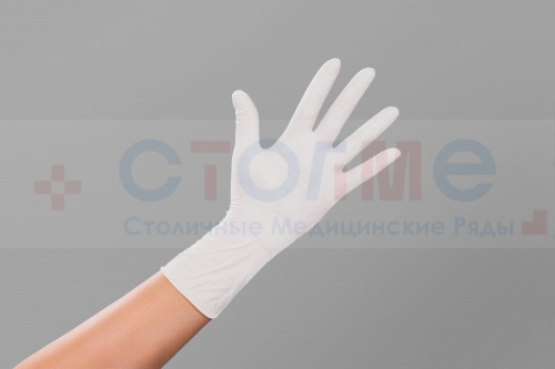 Перчатки нитриловые NitriMax l, белый, 100 шт/упк Перчатки нитриловые NitriMax l, белый, 100 шт/упк
