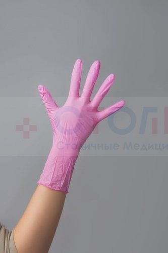 Перчатки нитриловые NitriMax, S, розовый, 100 шт/упк Перчатки нитриловые NitriMax, S, розовый, 100 шт/упк