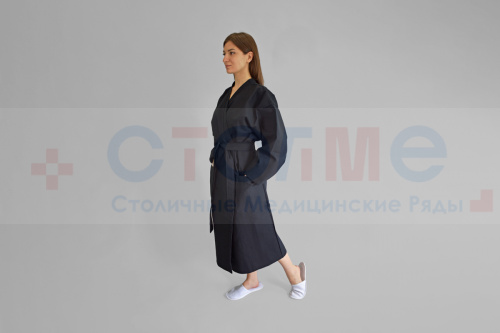 Халат вафельный, 50-52, черный, 1 шт/упк Халат вафельный, 50-52, черный, 1 шт/упк